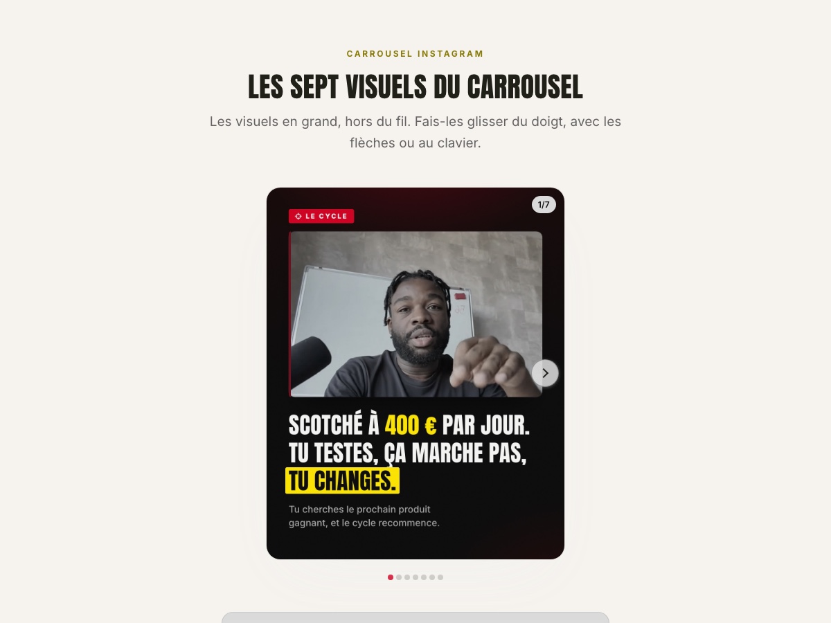 Aperçu du carrousel
