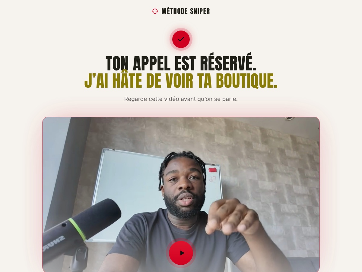 Aperçu de la page après réservation